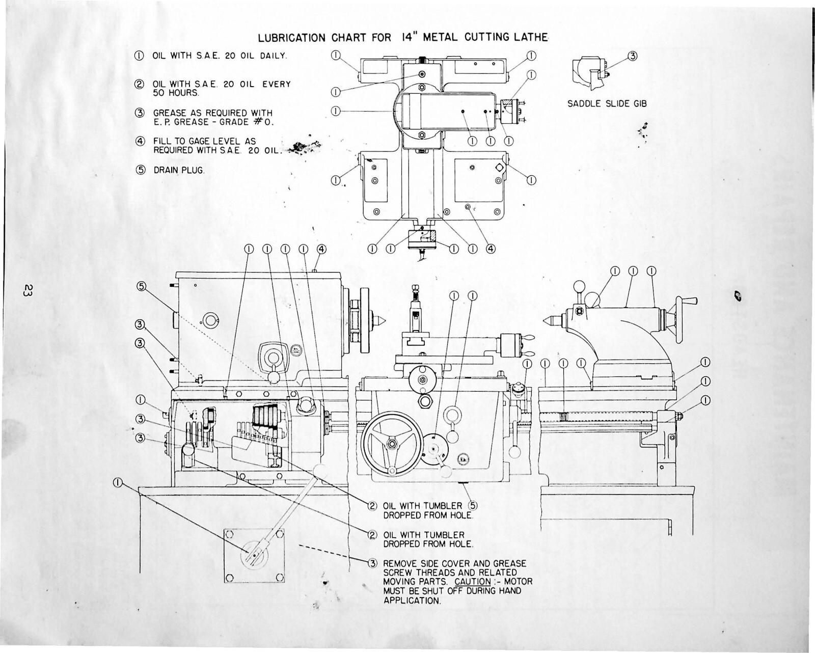 14in Metal Cutting Lathe Operator Maint Manual Fits Rockwell 25-49X PM-414
