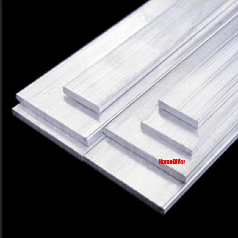 6061 Aluminium Flat Bar Strip Metal 500mm Length 1.4mm-35mm Thick Multiple Sizes