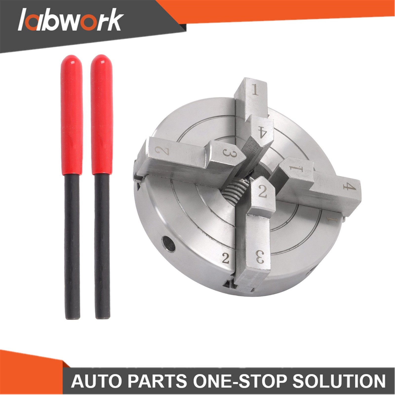 Labwork 4″ 4 Jaw Lathe Chuck Set 1×8 TPI Self Centering Chuck