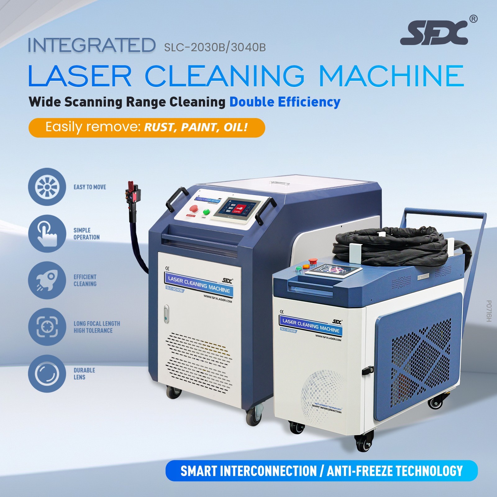 Used SFX Integrated Laser Cleaning Machine 2000W for Metal Rust & Paint Removal