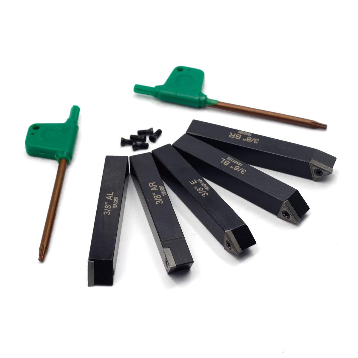 5 PCS 3/8 Inch Mini Indexable Carbide Lathe Turning Tool Holder Inserts Bits