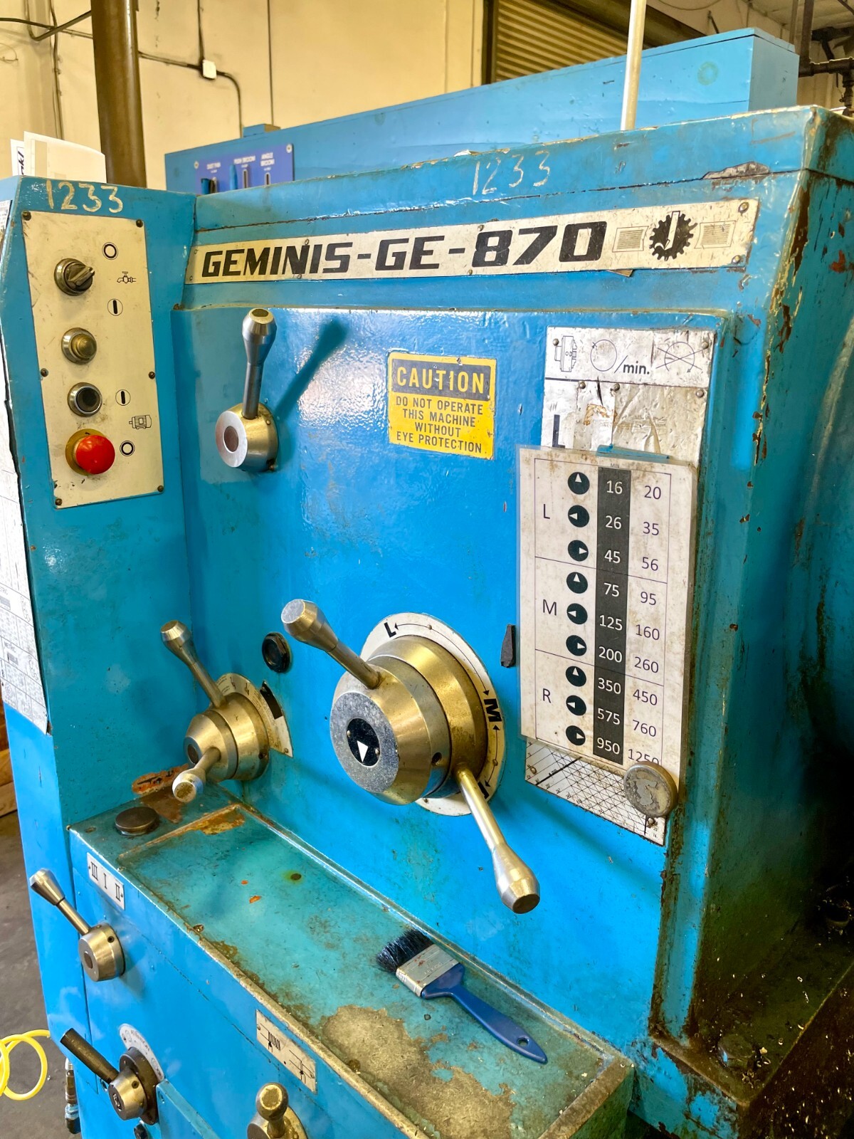 Geminis GE870 Gap Engine Lathe 38″ Swing by 160″ Btw Centers 6-1/4″ Thru Spindle