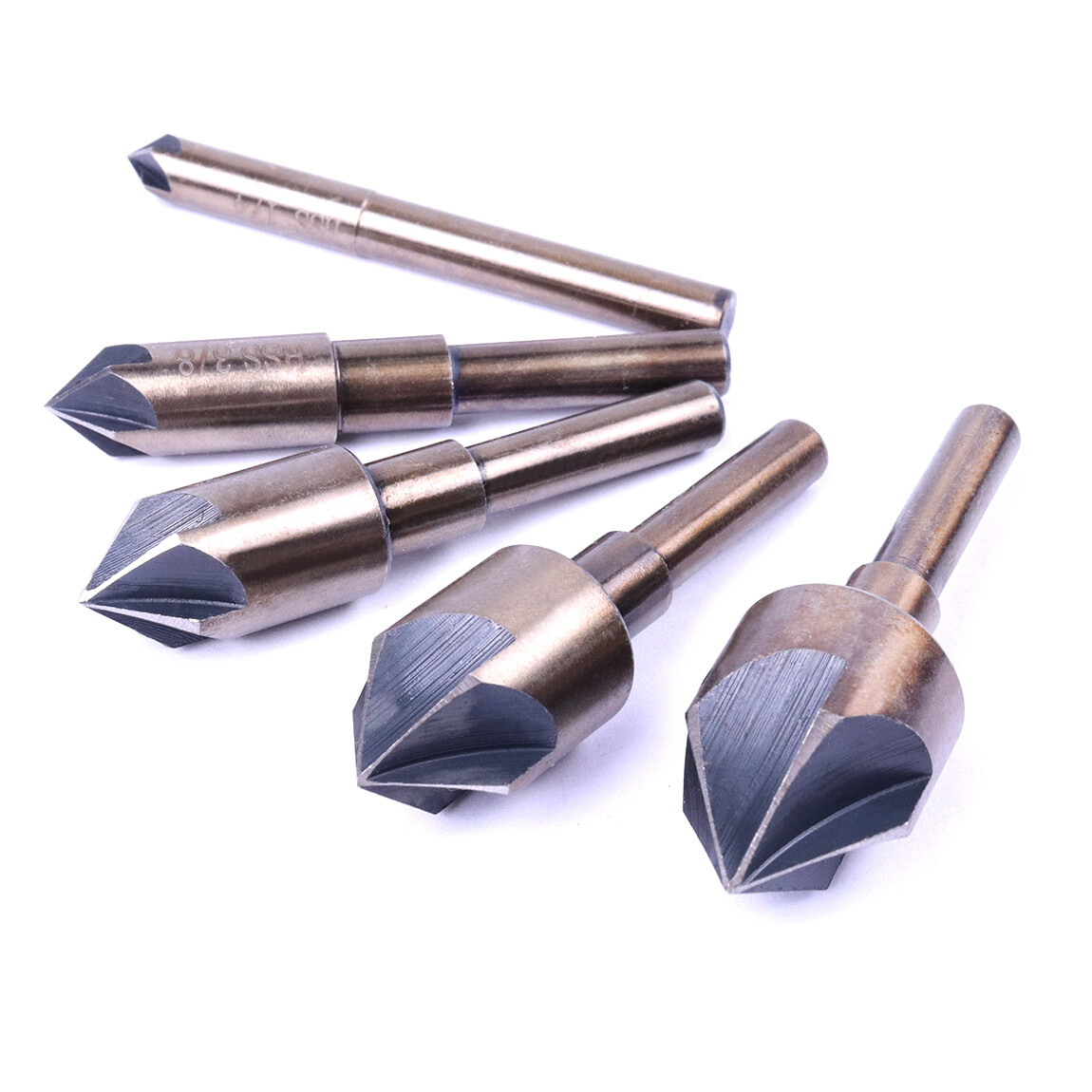 Countersink Drill Bit Set, 5 Flute Chamfering Cutter for Metalworking, High Spee