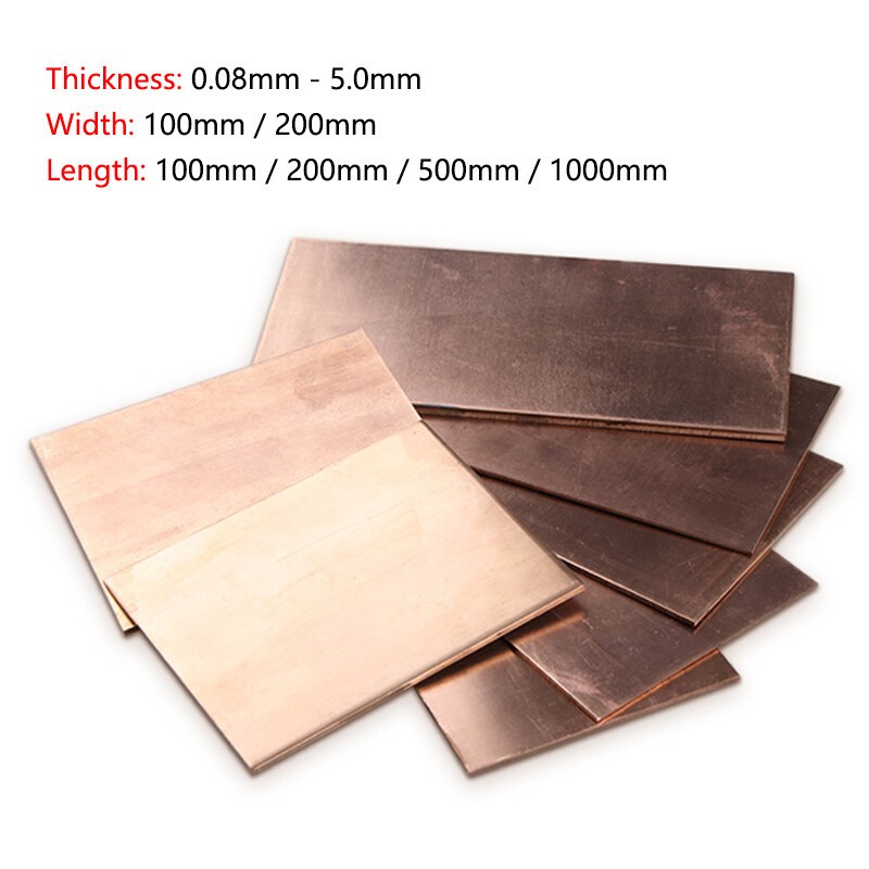 0.08mm To 5mm Thick Beryllium Copper Sheet Plate Becu Panel – 52 Sizes Available