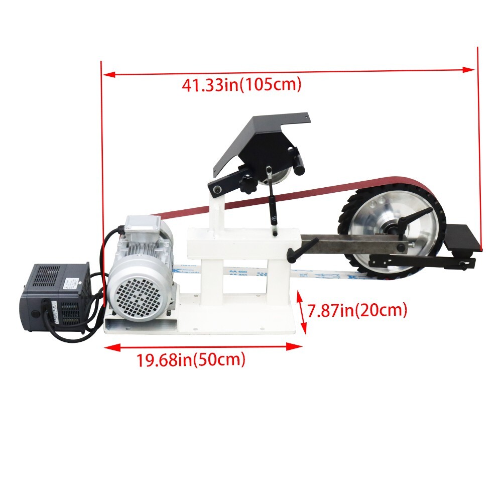 72″-82″ Sand-Belt Grinder with 3 Grinding Wheel for Arc/Flat/Concave Grinding