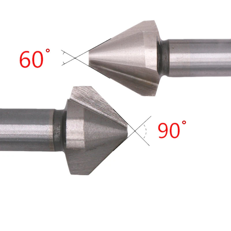 Chamfer End Mill 6.3-50mm 60/90Deg 1/3Flute HSS High Speed Steel Cutter Tools