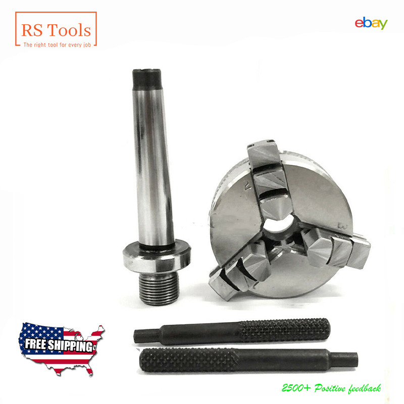 Mini Lathe Chuck 50 mm Diameter with MT1 Mounting Shank Arbour 1MT USA RSTOOLS