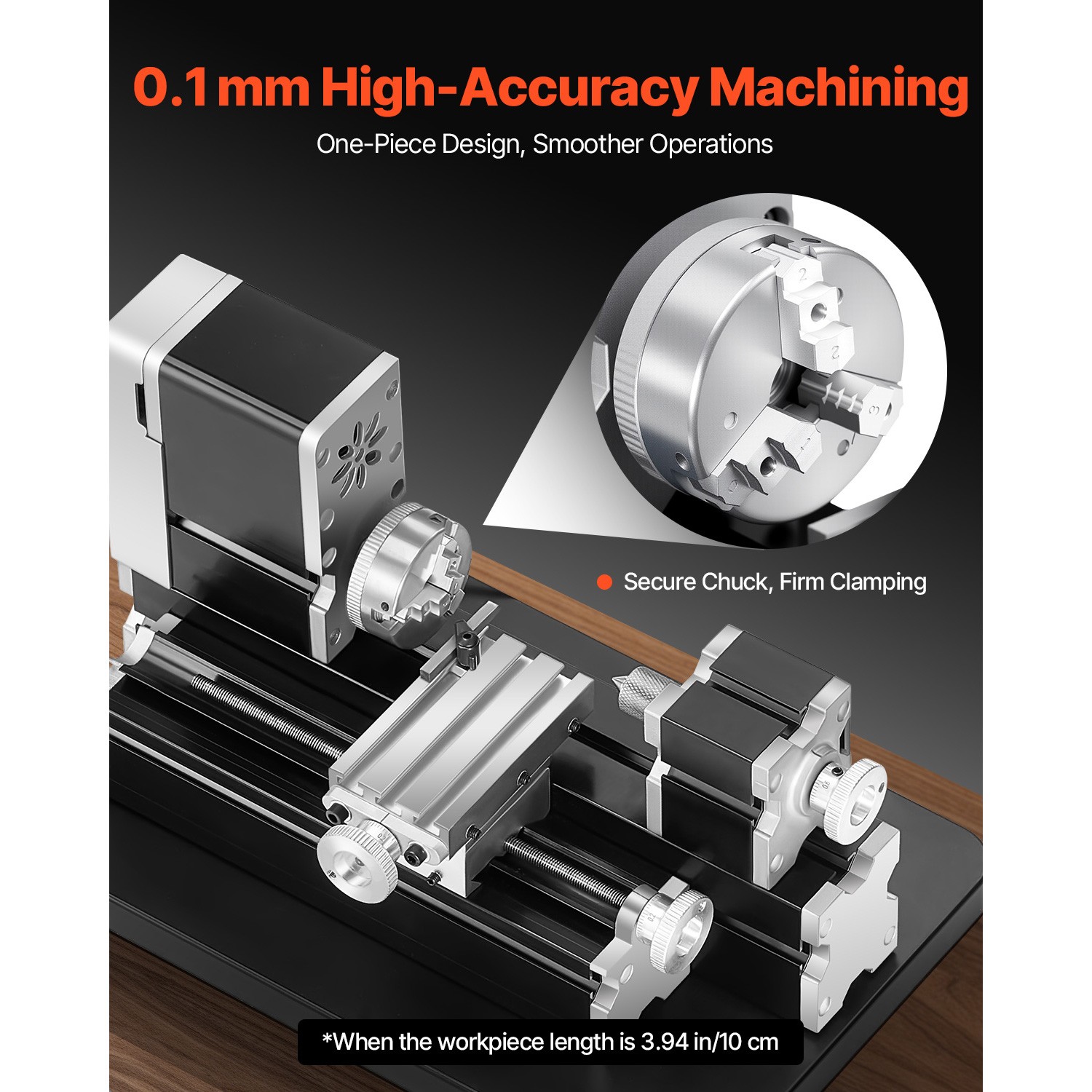 Uimoso Educational Mini Metal Lathe Machine 2.76 x 5.12 in, 36W, 20000 RPM