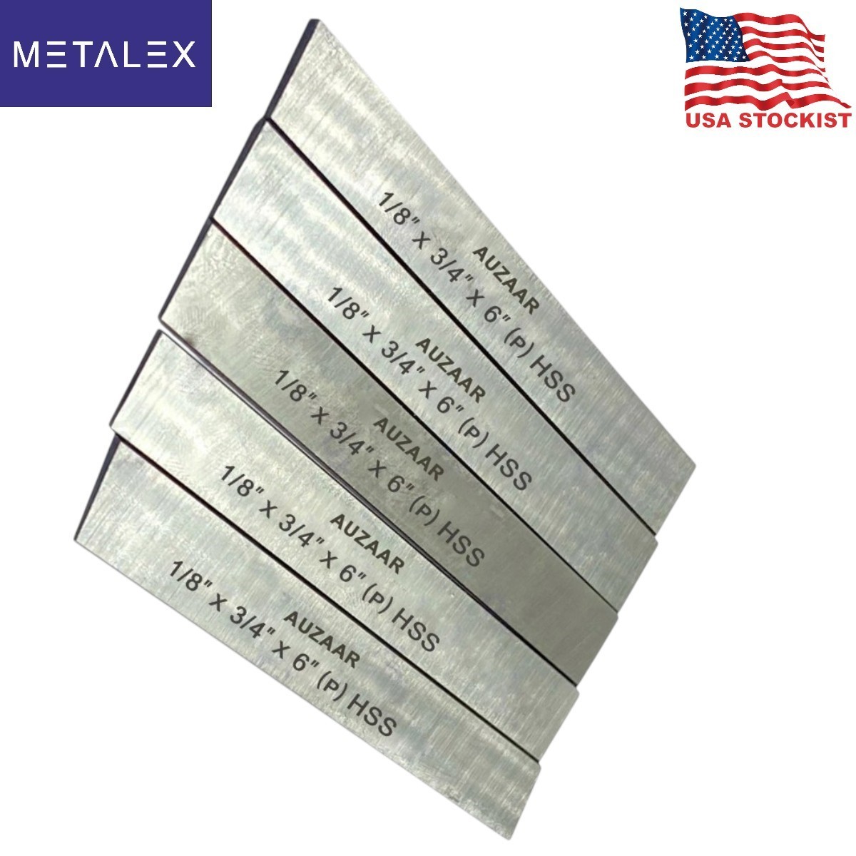 5x HSS Blade 1/8″ x 3/4″ x 6″Inch Lathe Cut Off Parting Tool Holder Set M2 Grade
