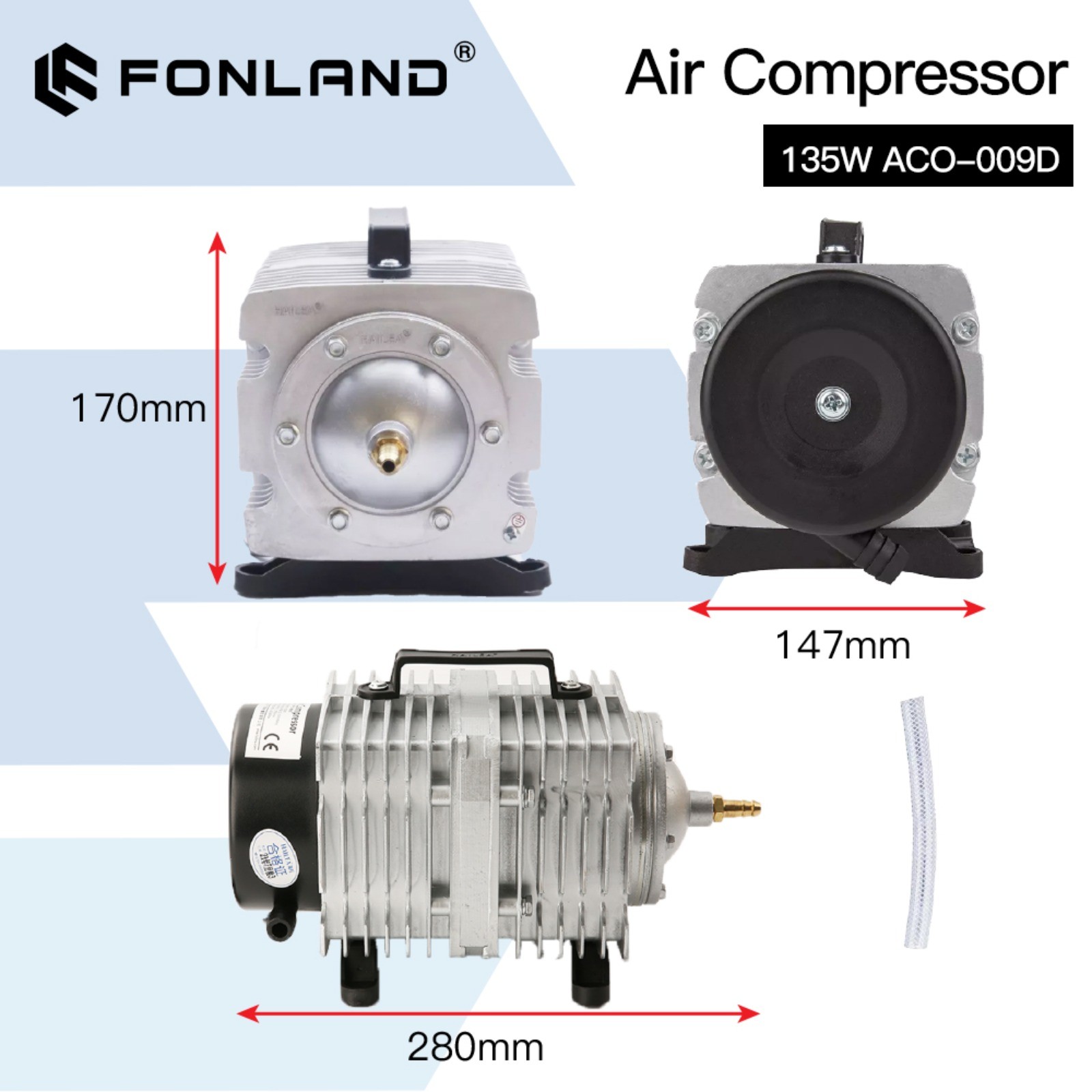 135W ACO-009D 220V/50HZ Air Compressor Air Pump for CO2 Laser Engraving Machine