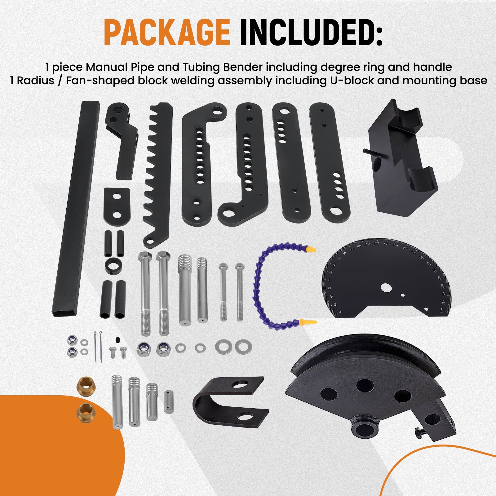 Ratcheting Manual Pipe and Tubing Bender & 1-5/8″ X 5″ 120 Degree Tubing Die Kit
