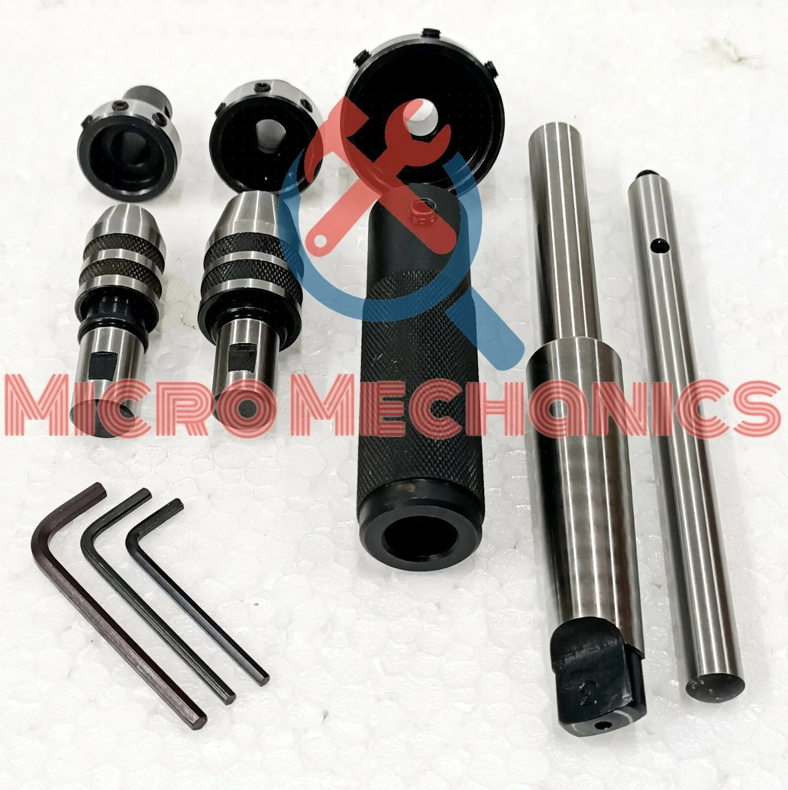 Lathe Tailstock Tap And Die Holder Set MT3 Shank Threading Tapping Kit 8 Pcs Set