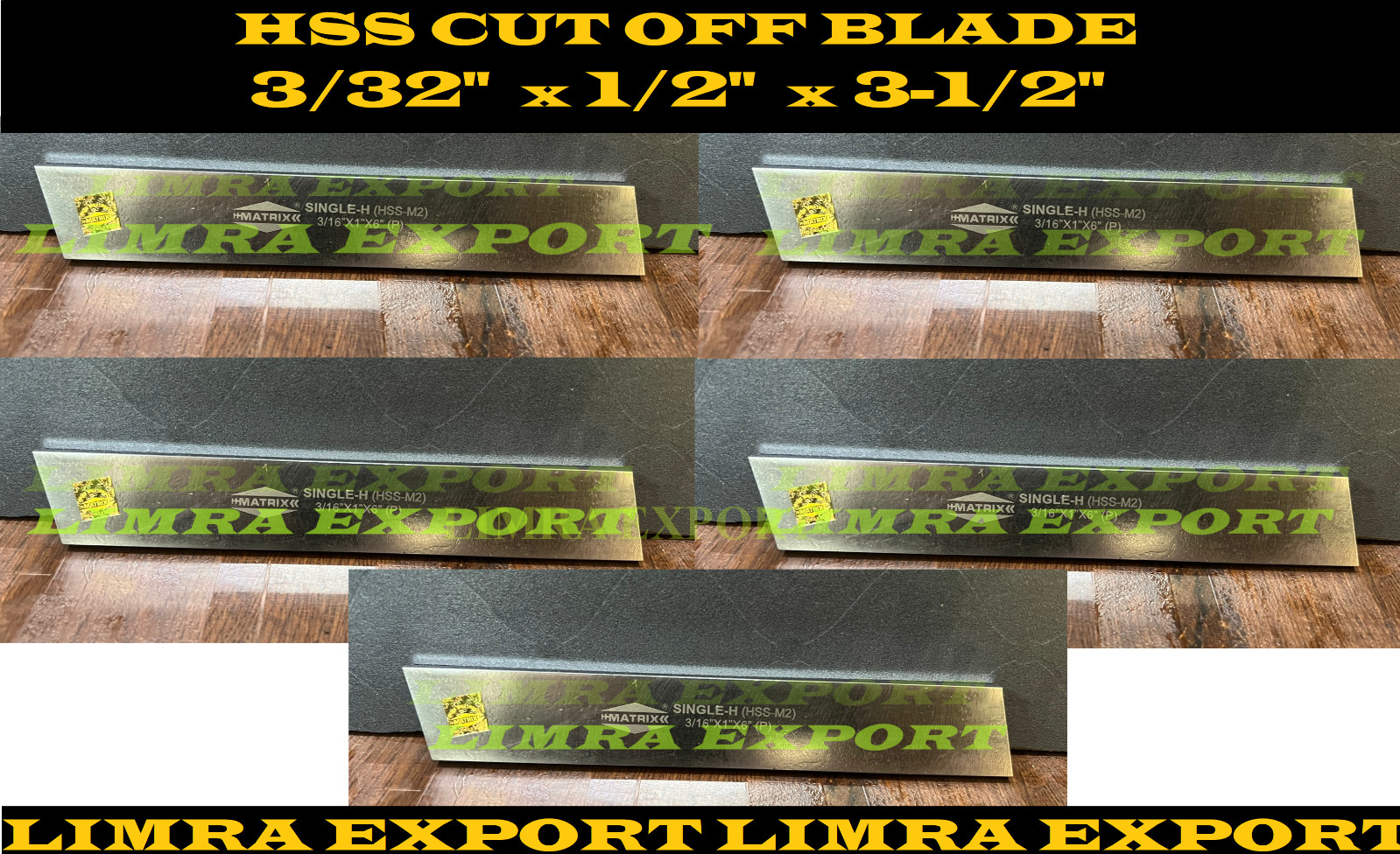 5x Cut Off Parting Blade High Speed Steel 3/32″ Inch x 1/2″ Inch x 3-1/2″ Inch