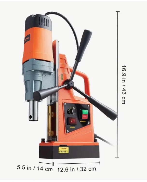 VEVOR MD50 Magnetic Drill 1550W 2922lbf/13000N Portable Mag Drill Press 500RPM