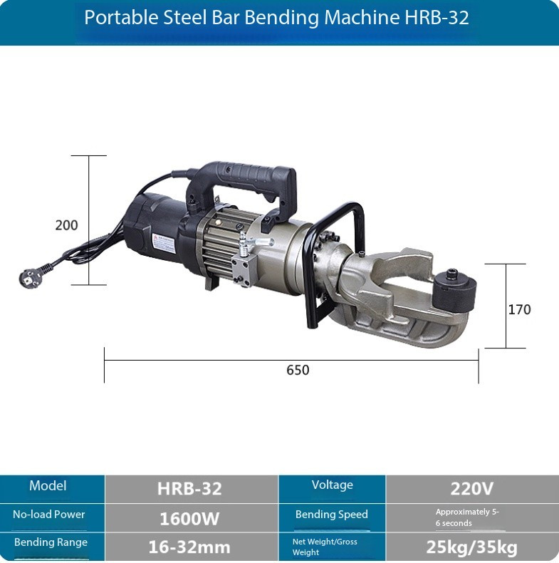 Hydraulic Rebar Bending Machine Electric Portable Rebar Bending Machine