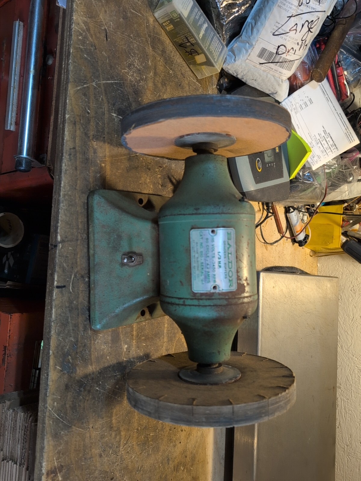 Vintage BALDOR 6” Grinder-Buffer 1/3 HP #610 /3450 RPM /St.Louis Mo. USA