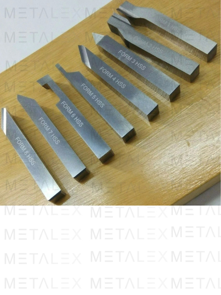 Lathe Form Tools 12 x 12 x 100mm HSS M2 8 Pieces Set TURNING THREADING FINISHING