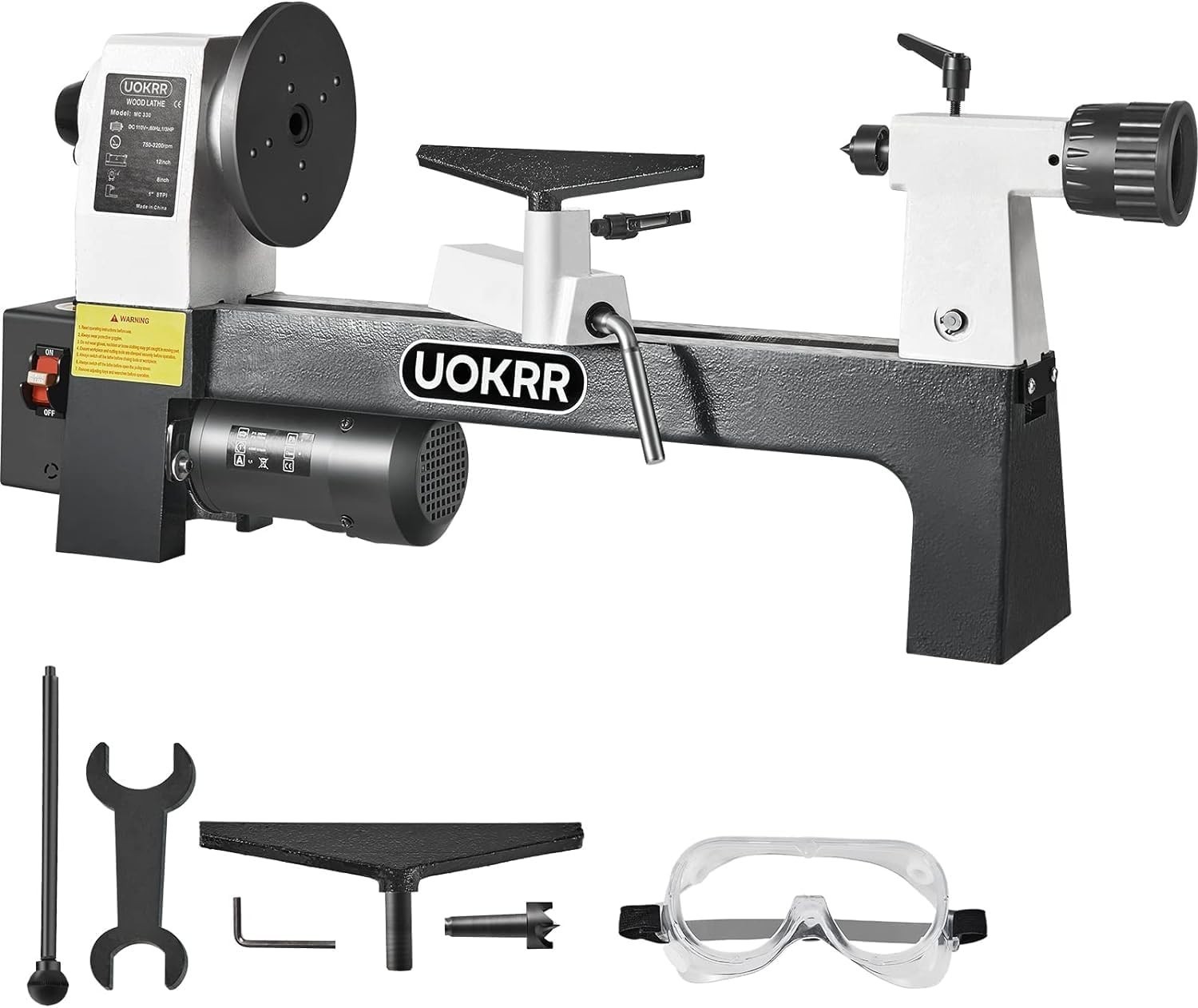 8″ x 12″ Wood Lathe, Mini Benchtop Wood Lathe Machine1/3 HP Lathes for Woodwork