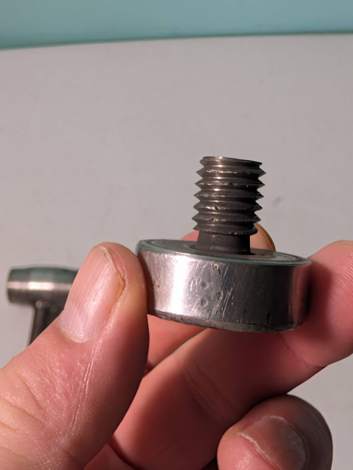 Vintage Machinists Screw On Hammer 9 Long One Side Brass All Metal Hammer