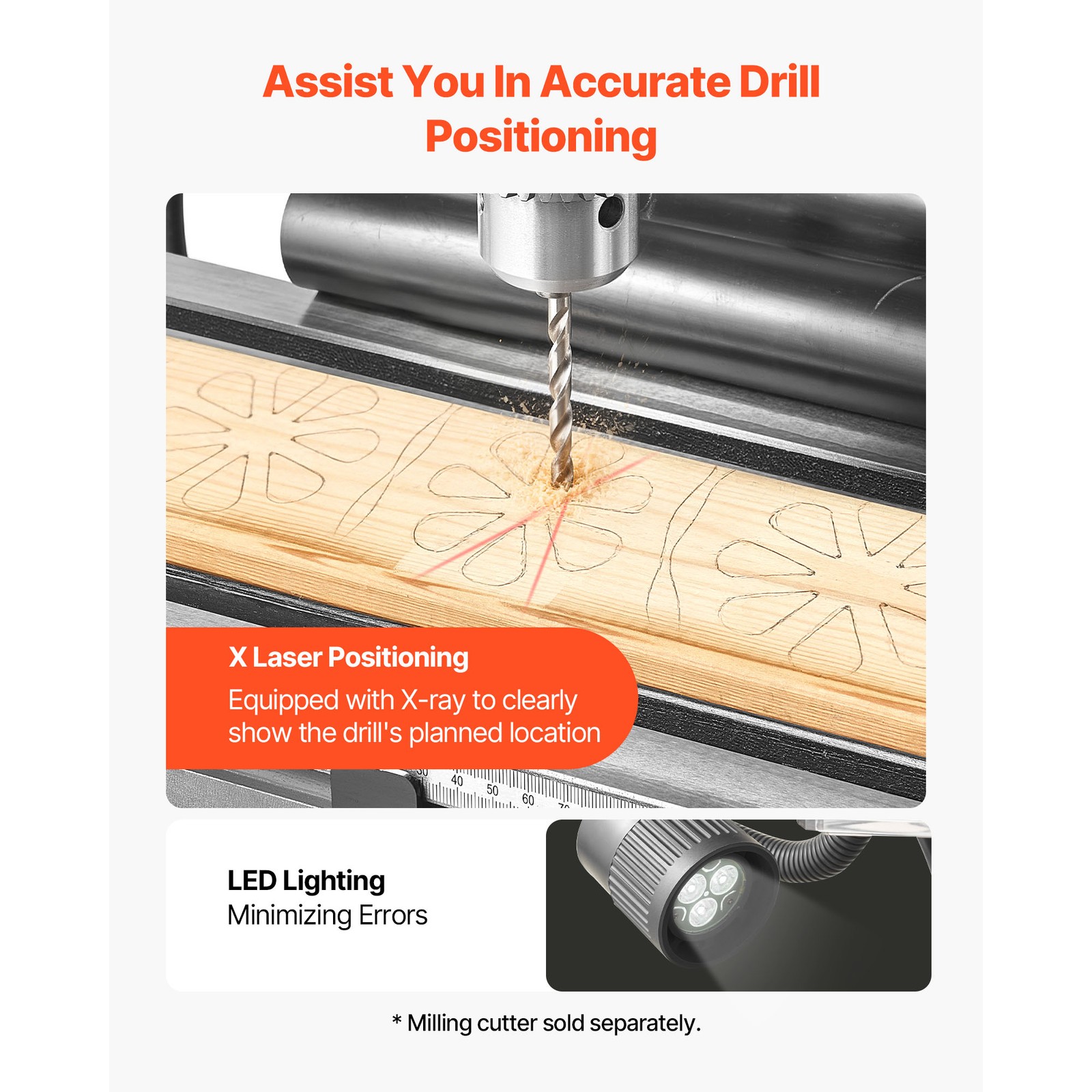 Uimoso 15.875 in Benchtop Mill Drill Machine, 2HP, 150-2560 RPM Milling Press