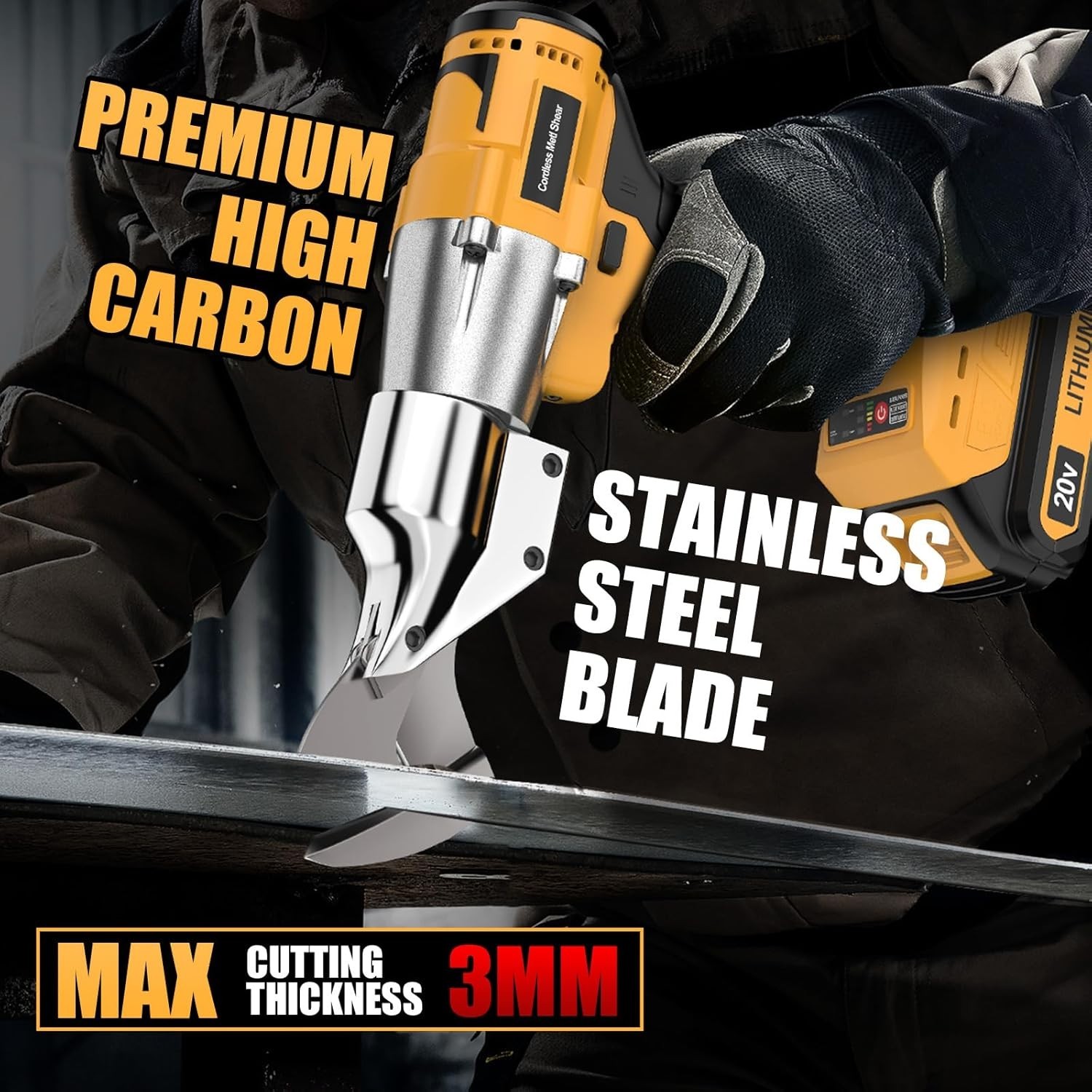 Cordless Sheet Metal Cutter Brushless for De-walt 20v Max Battery(Tool Only),…