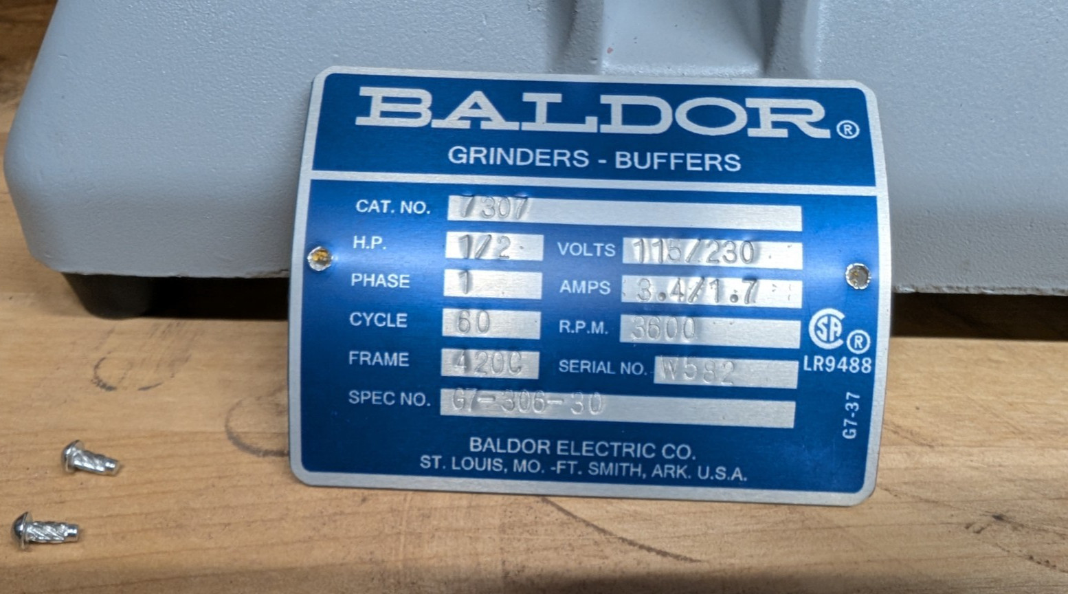 Replacement Bench Grinder Label Set Blue 6″, 7″ & 8″ | Baldor | Sublimated | USA