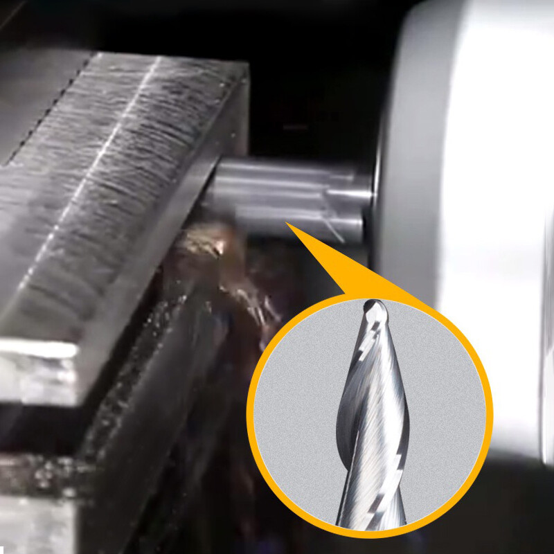 Tapered Ball Nose End Mill 2 Flute 6mm Shank Carbide End Mill Spiral Router Bit
