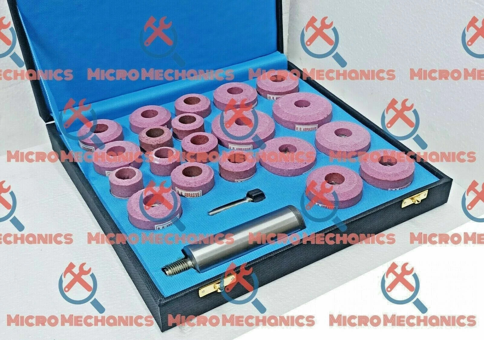 VALVE SEAT GRINDING STONES KIT OF 20 SATELLITE PINK + 1702 BB SIOUX HOLDER USA