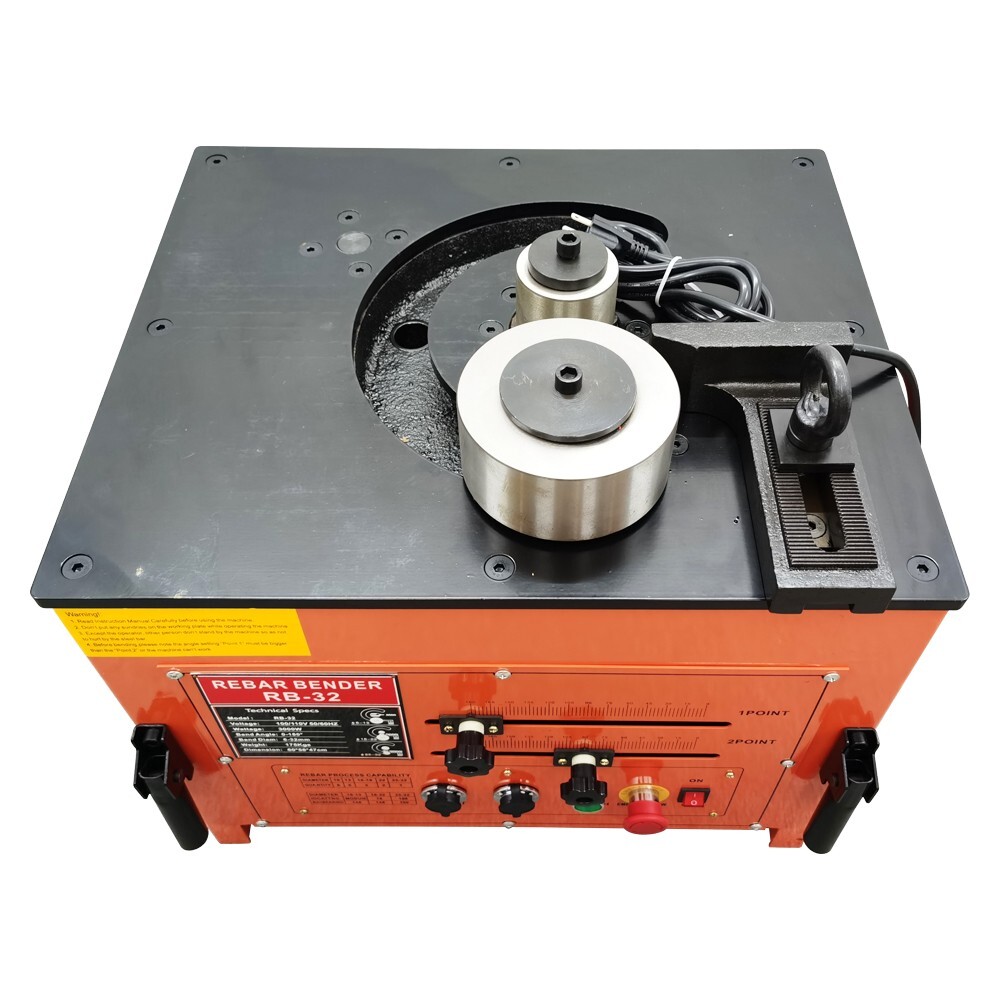 Tabletop Rebar Bender Machine 110V Bending Angle 0-180° For 1-1/4″ Steel Bar