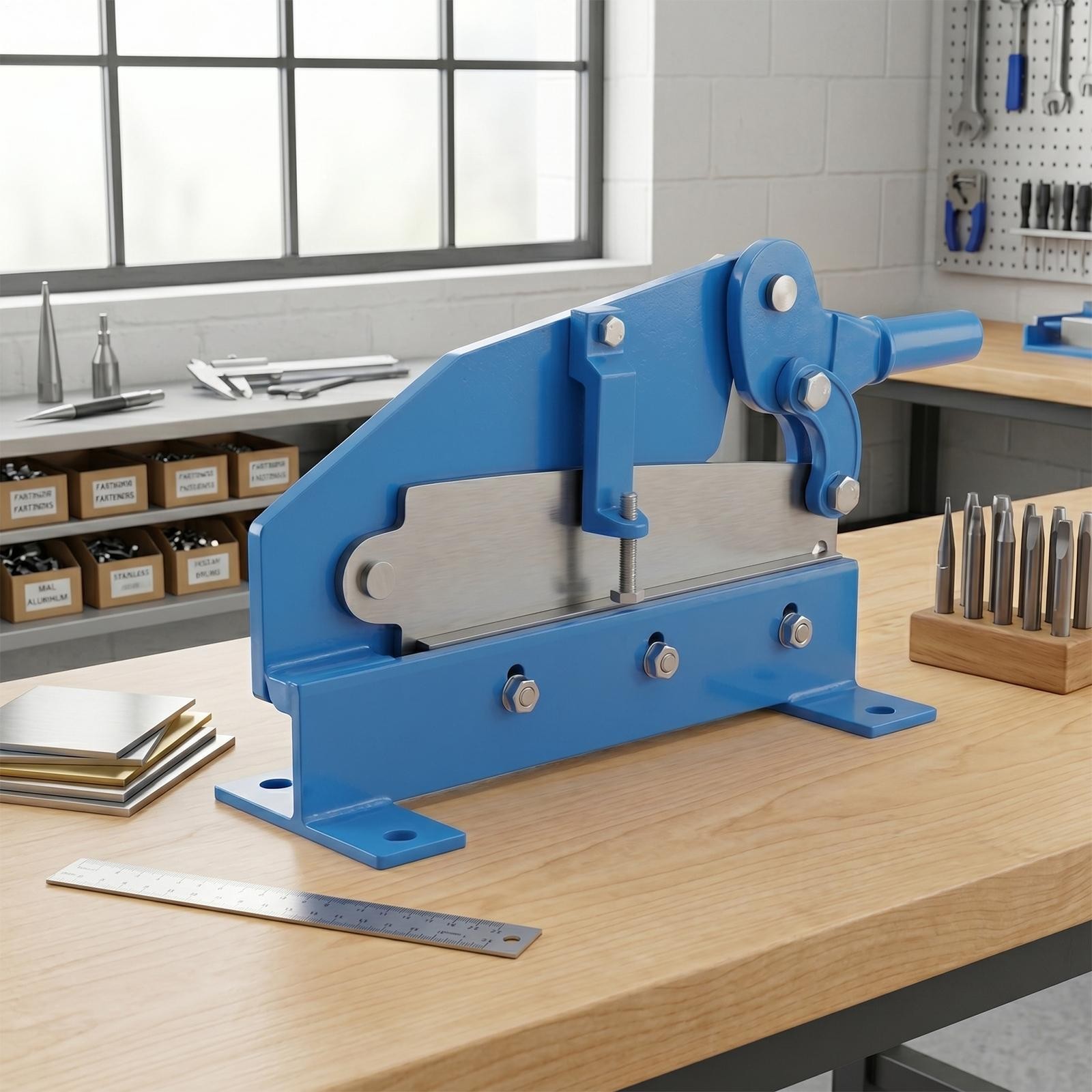 12in Mounting Benchtop Manual Hand Plate Shear Cuts Sheet Metal, Rebar