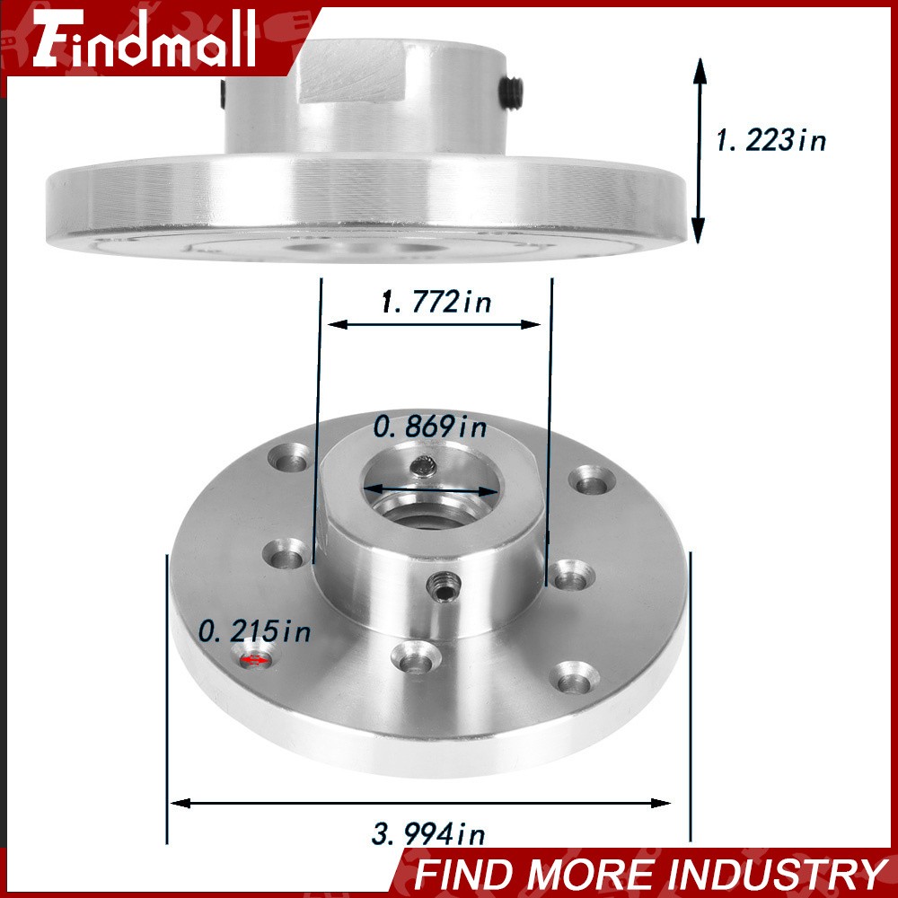 Findmall 4″ Steel Wood Lathe Face Plate 1″ x 8tpi Threaded with Set Screws