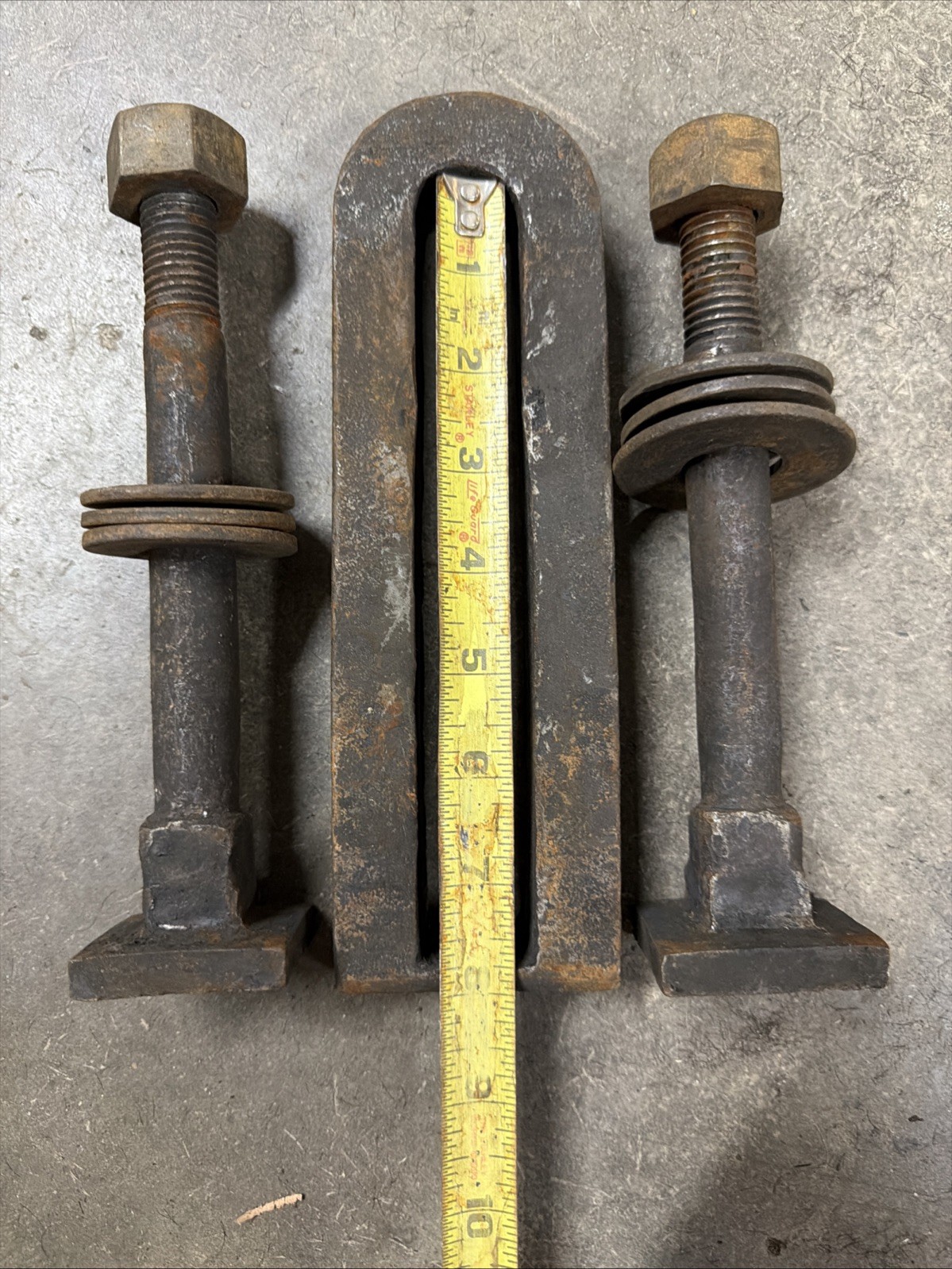 Cast iron lathe mount & bolt hold down Clamp 9” Long 3” Wide 1” Thick Good Thre