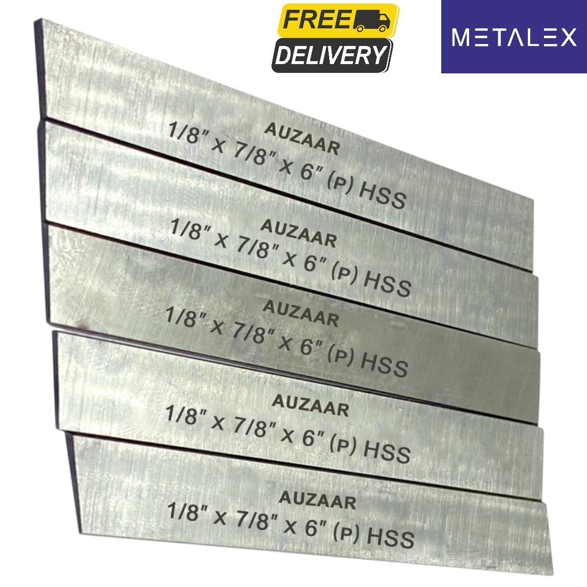 1/8″ x 7/8″ x 6″ Inch Lathe Cut Off Parting Tool Blade 5 Piece HSS Set M2 Grade