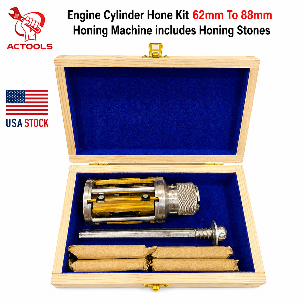 Engine Cylinder Hone Kit 62mm To 88mm Honing Machine includes Honing Stones
