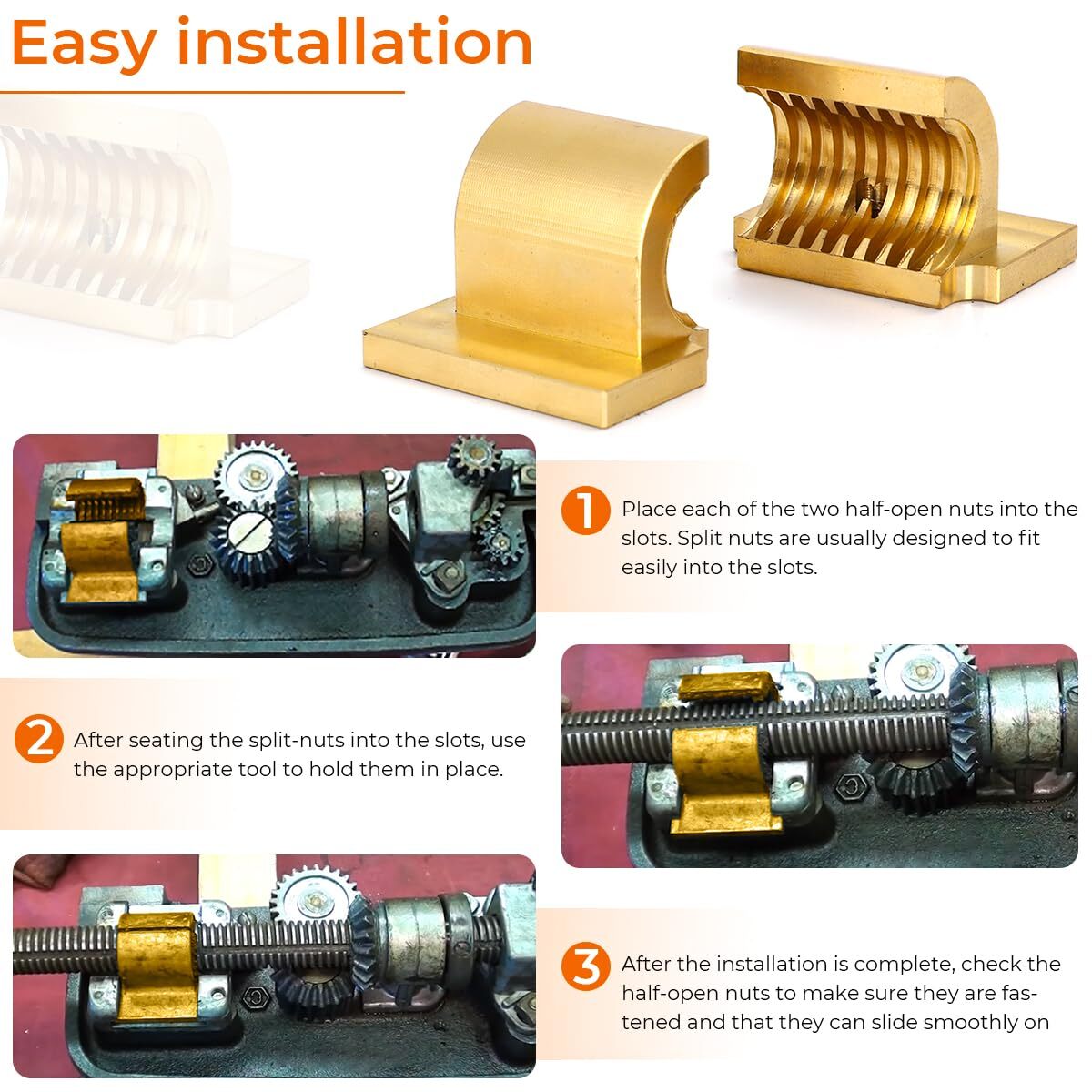 Brass Half Nuts / Split Nut Kit For Atlas / Craftsman 101 10F-12 10″ & 12″ Lathe