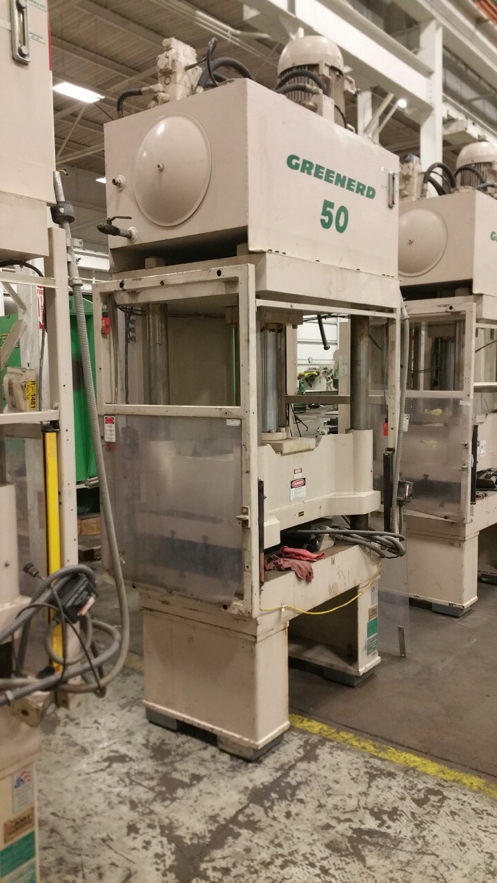 50 TON GREENERD 50 TON 4 POST HYDRAULIC PRESS 20″ STROKE 26.75″ DAYLIGHT 36″ X 3