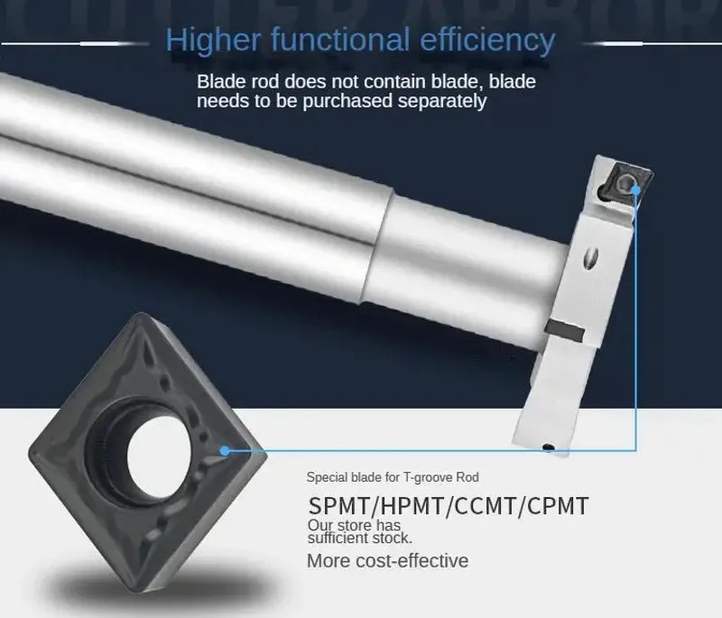 HTS Series CNC T-Groove Milling Cutter Rod Slot Width Three-Sided Cutter Shank