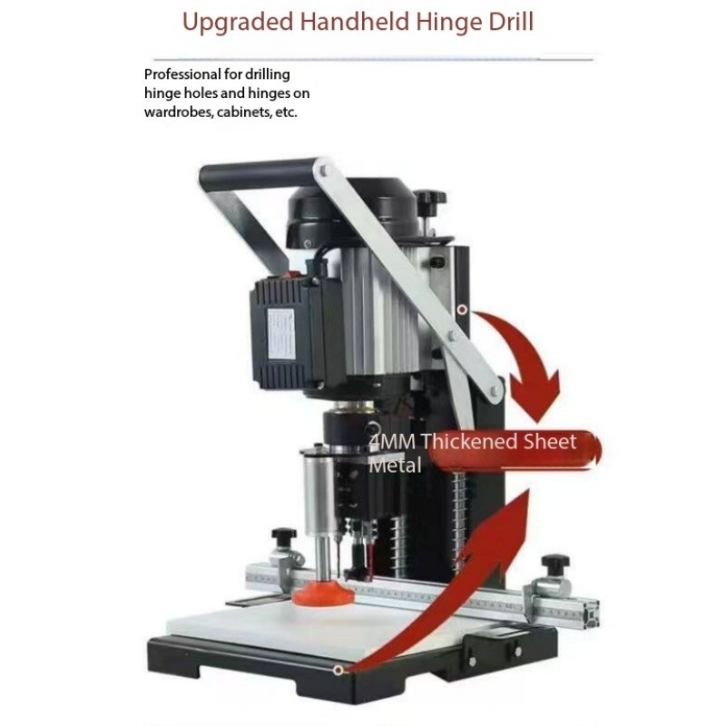 220V Portable Hinge Drill Hole Machine Woodworking Drill Boring Machine New