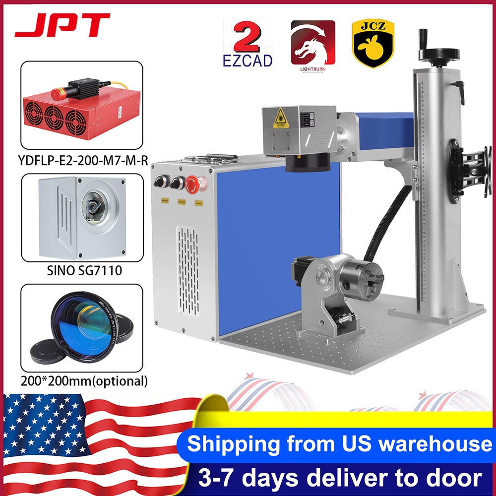 JPT YDFLP-E2-200-M7-M-R 200W Mopa 1064nm Fiber Laser Engraver Marking Machine