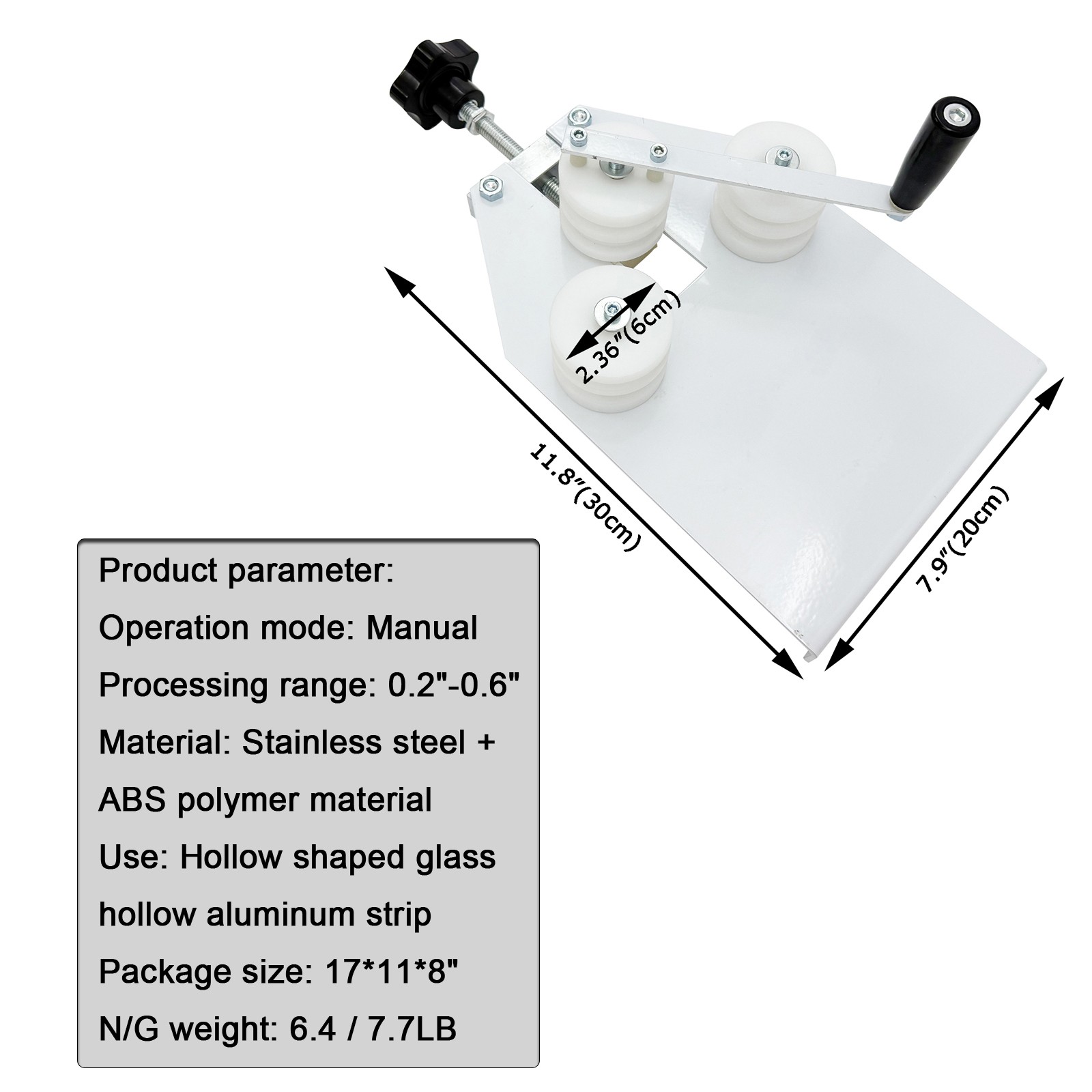 Manual 5.5-15.5mm Aluminum Bar Stainless Steel Bender with 6PC Nylon Mold