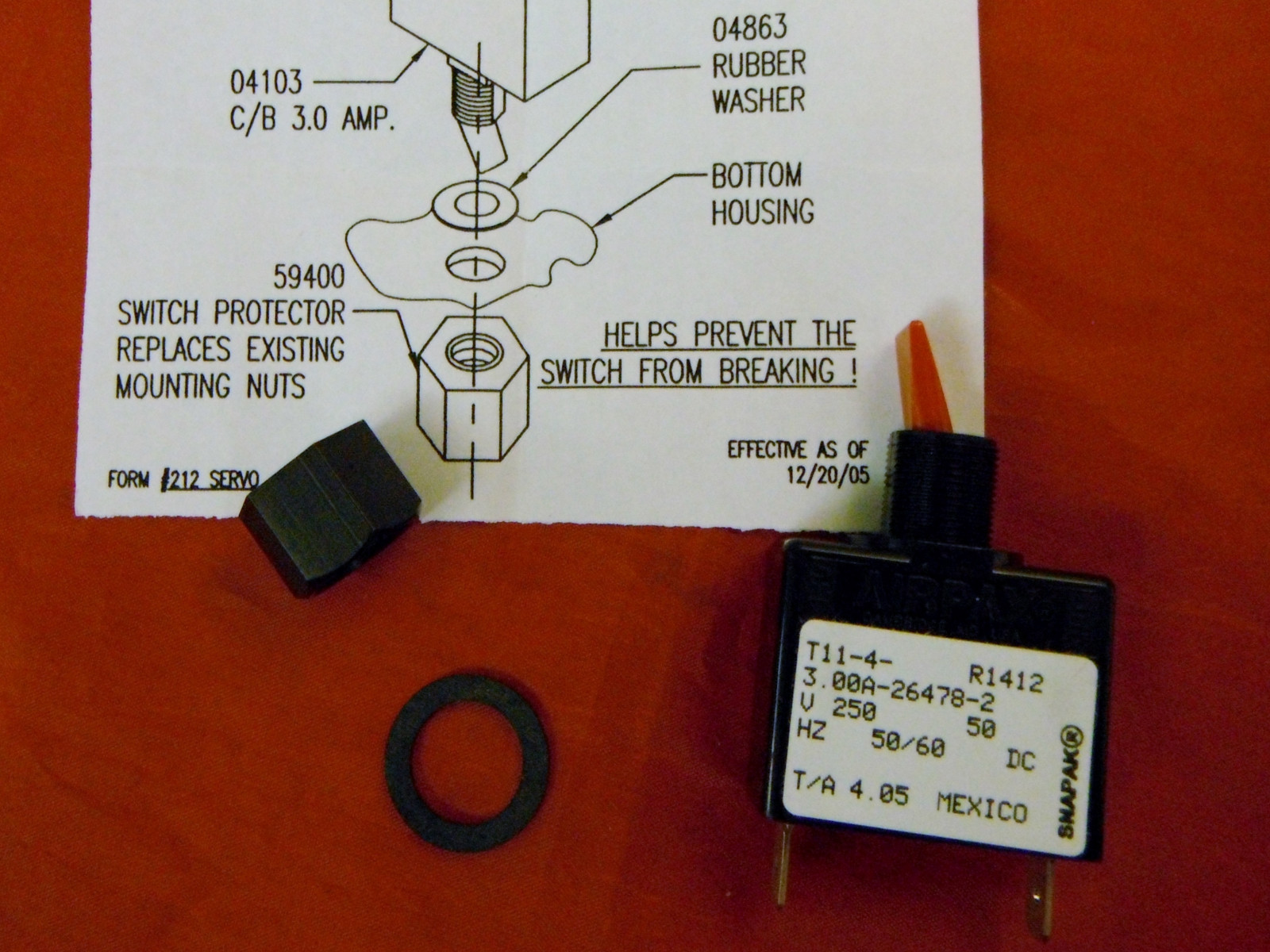 BRIDGEPORT milling machine SERVO Power Feed 80 100 140 150 BREAKER SWITCH M04103