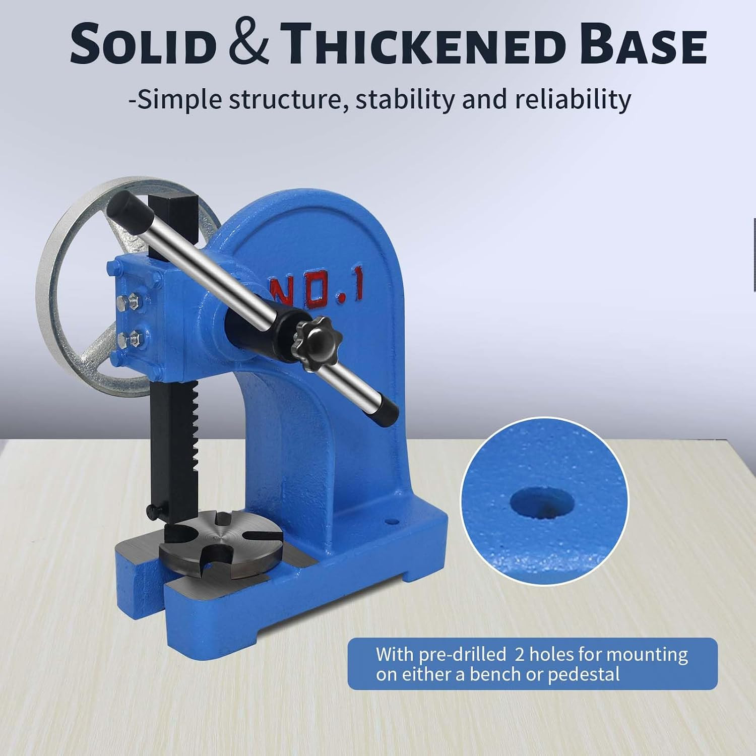 Arbor Press 1 Ton, Ratchet Leverage Press with Handwheel, 5.5″Maximum Height, Ma