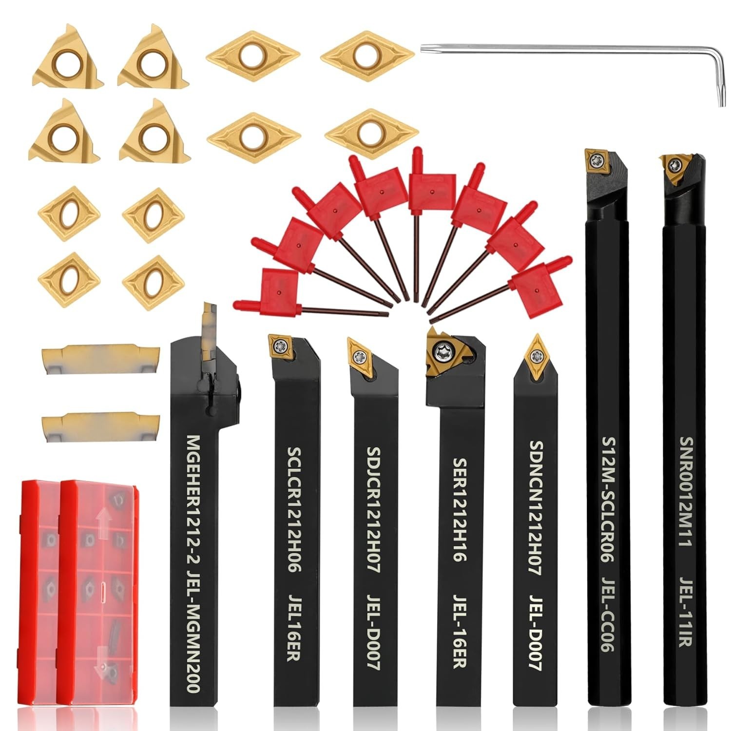 Ultimate 21-Piece Machining Tool Set – 1/2” Lathe Holders & Carbide Inserts