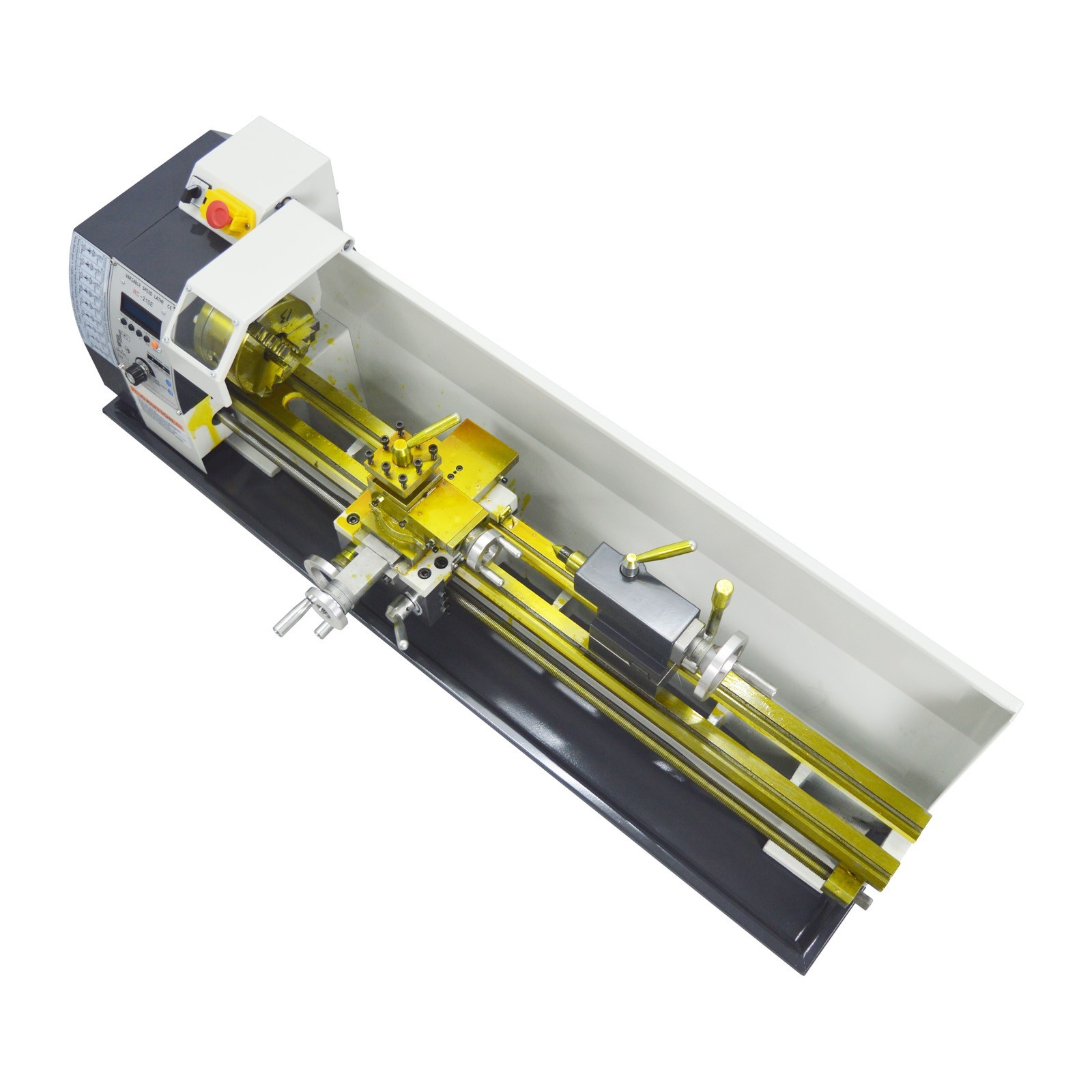 RC-210E 1100W 1.5HP Precision Metal Bench Lathe 110V Brushless Belt Drive