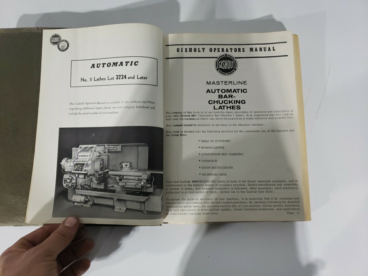 Manual For Installation Maintenance and Repair ABC AUTOMATIC BAR CHUCKING Lathe