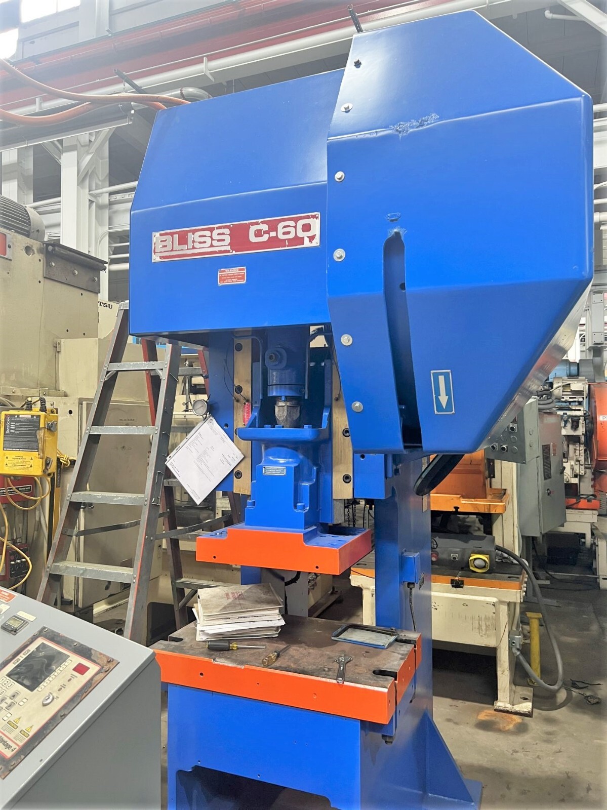 60 Ton Bliss C-60 Flywheel Gap Frame Press Industrial Stamping (1996)