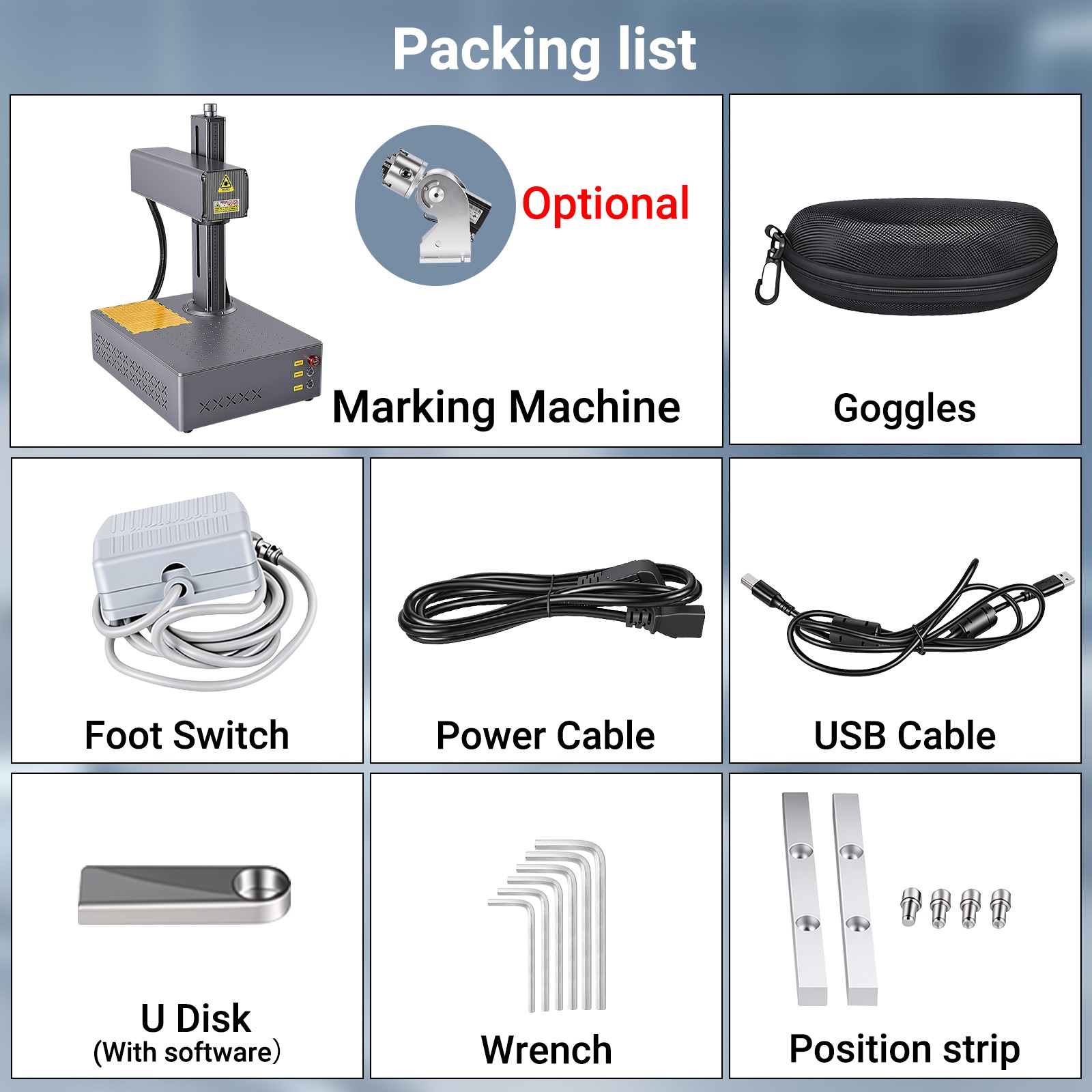 60W Portable JPT Mopa M7 Auto Focus Fiber Laser Marking Engraving Machine Marker