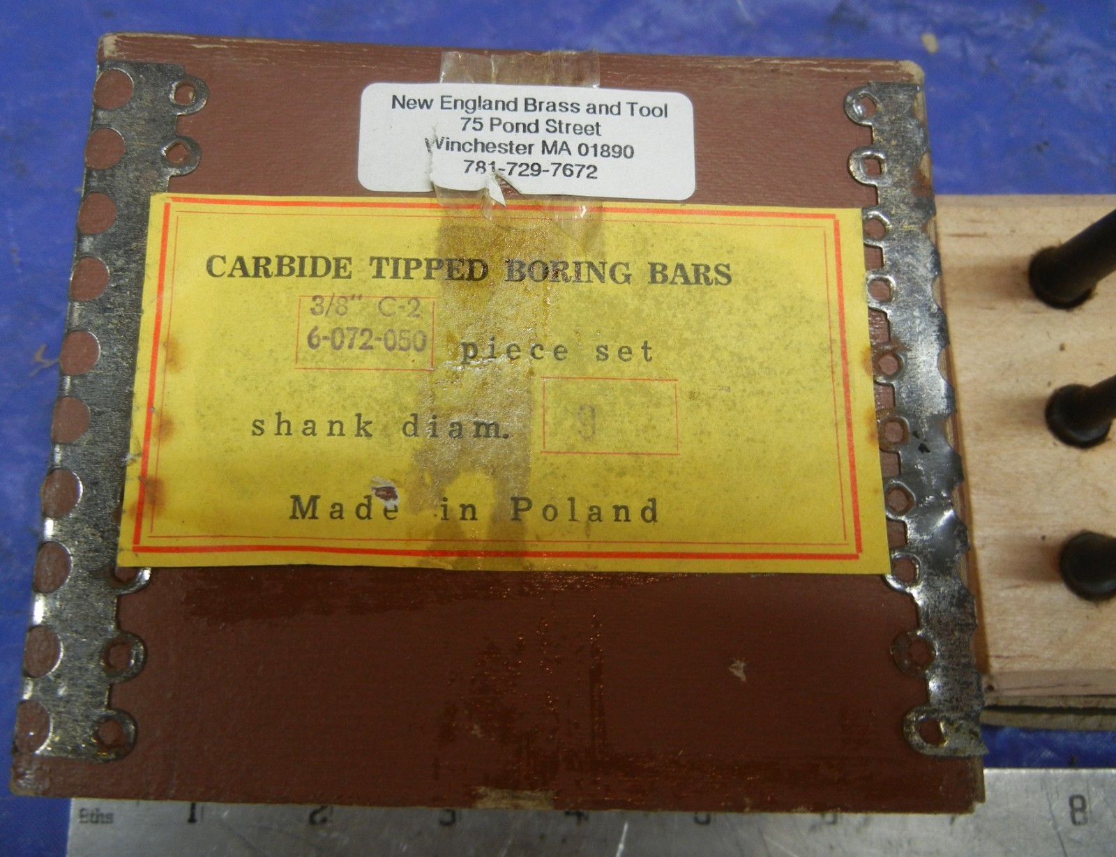 New NOS 3/8″ shank carbide tipped boring bar set made in Poland for lathe
