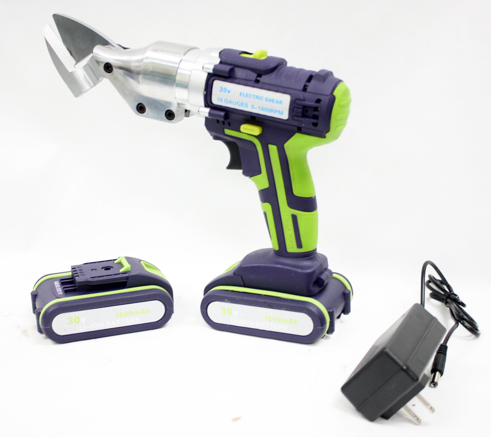 16 Gauge Metal Sheet Shear Cutter Scissor Electric Cordless 30Volt W/2 Batteries