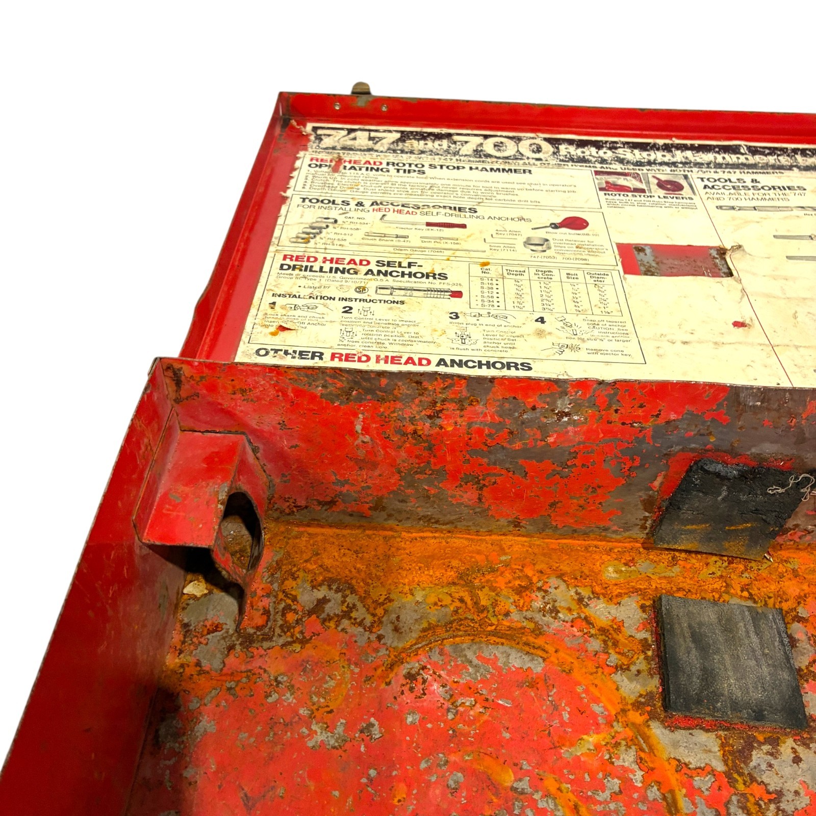 Red Head Model 700 Roto Stop Hammer Kit w/ Metal Case Bits Adapters Anchors